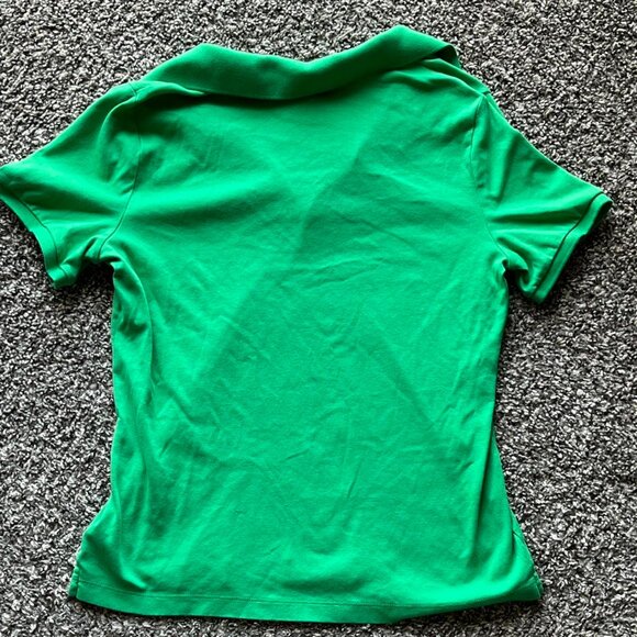 Lauren Ralph Lauren Polo Women XL Green Classic Rugby 100% Cotton Chic Polo - Picture 4 of 6